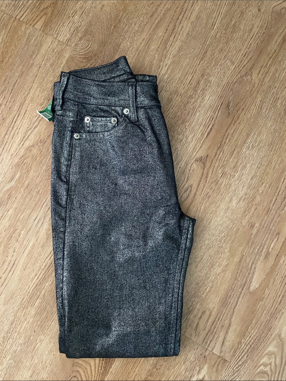 GAP Women's Shimmery Charcoal Straight-Leg Jeans